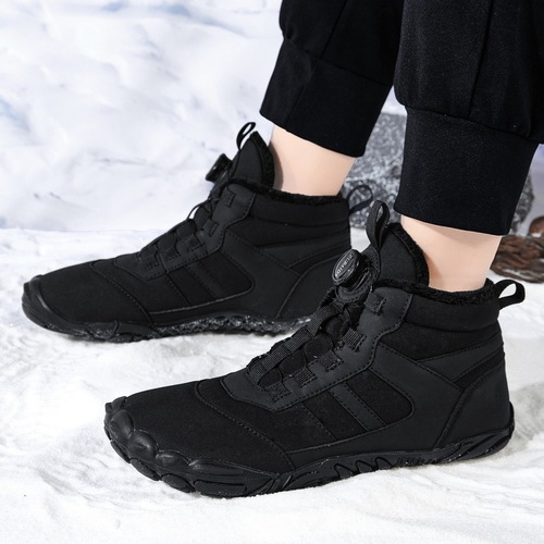 New winter outdoor snow boots, fashionable velvet cotton shoes, fashionable couples, children's non-slip, wear-resistant, warm cotton shoes