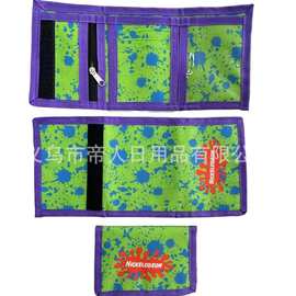 工厂定-做牛津布钱包儿童卡通零钱包钱夹卡包卡套广告促销三折包