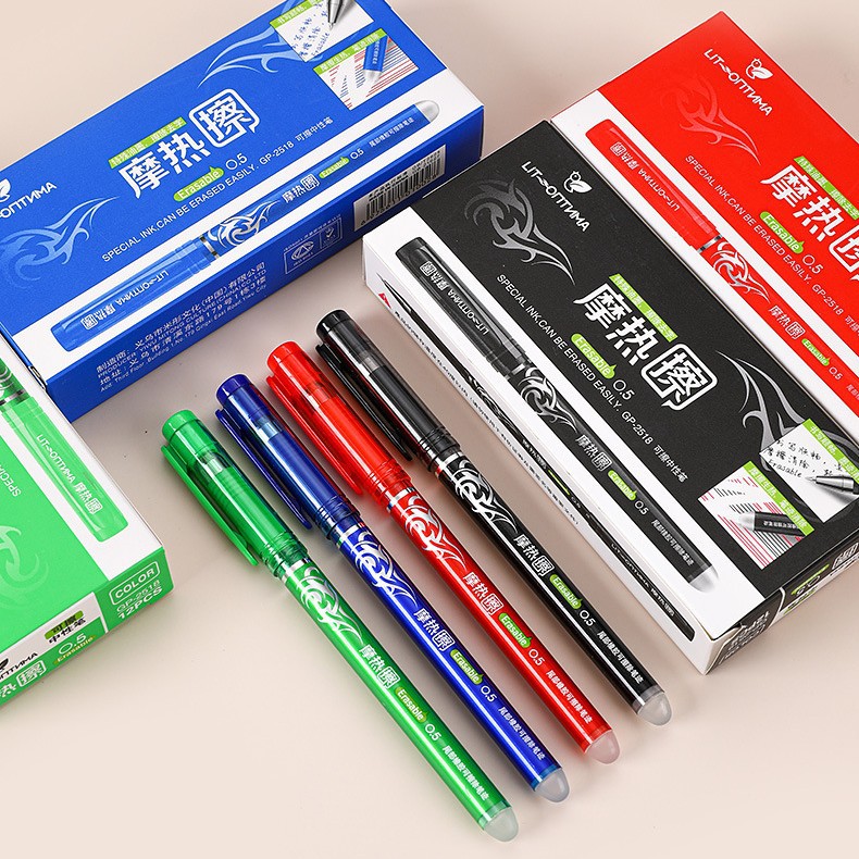 Pluma de gel pluma de agua borrable en caliente marca de oficina pluma de firma 0,5 M estudiante de oficina cepillo pregunta pluma de cuatro colores Mo fácil de limpiar