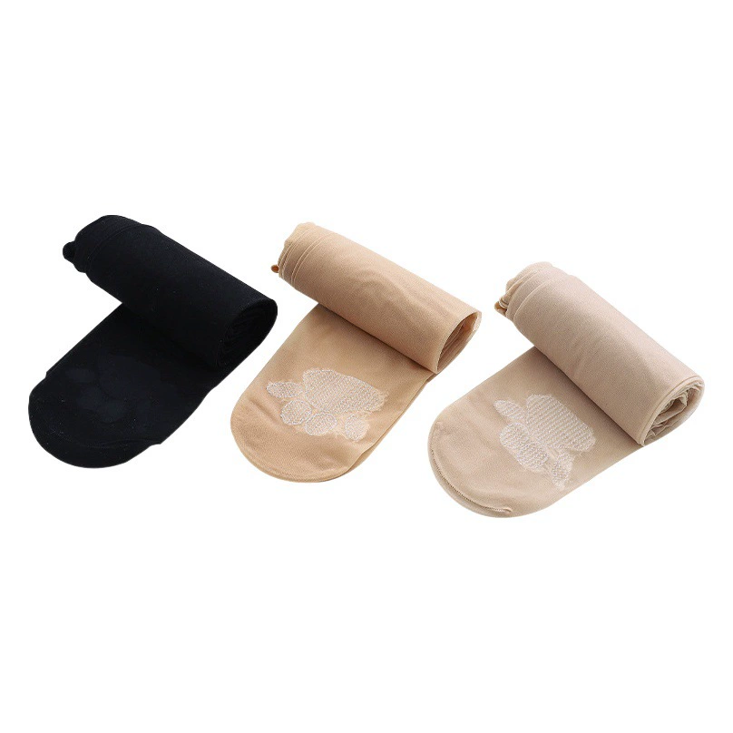 Меховые чулки с лапой, женские носки, летние тонкие носки со свободным вырезом, ананасовые носки, черные колготки, голая нога, артефактная партия