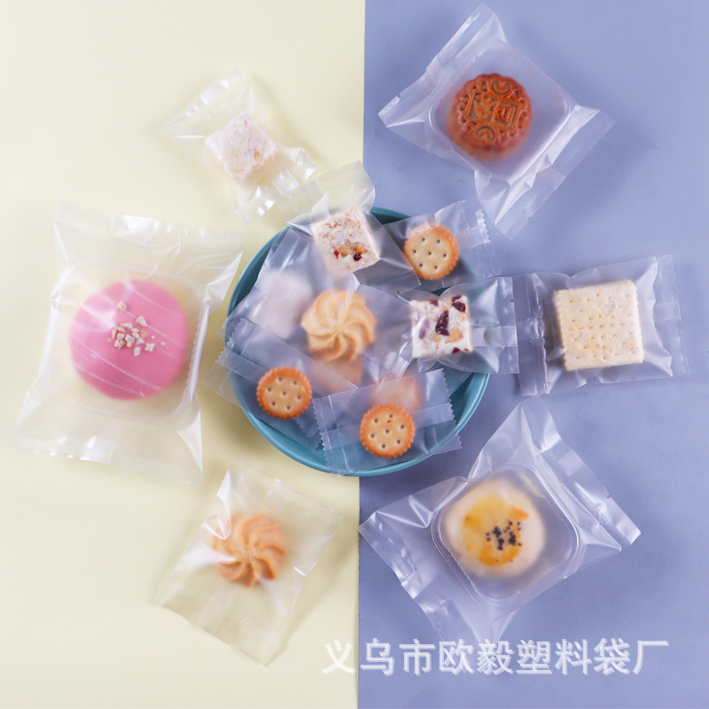 Directo de fábrica esmerilado translúcido máquina de galletas bolsa de sellado té copo de nieve bolsa de embalaje crujiente pastel de Luna yema de huevo bolsa de comida crujiente
