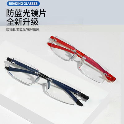 亞馬遜速賣通防藍光老花鏡男女可用壹件代發無框readingglasses