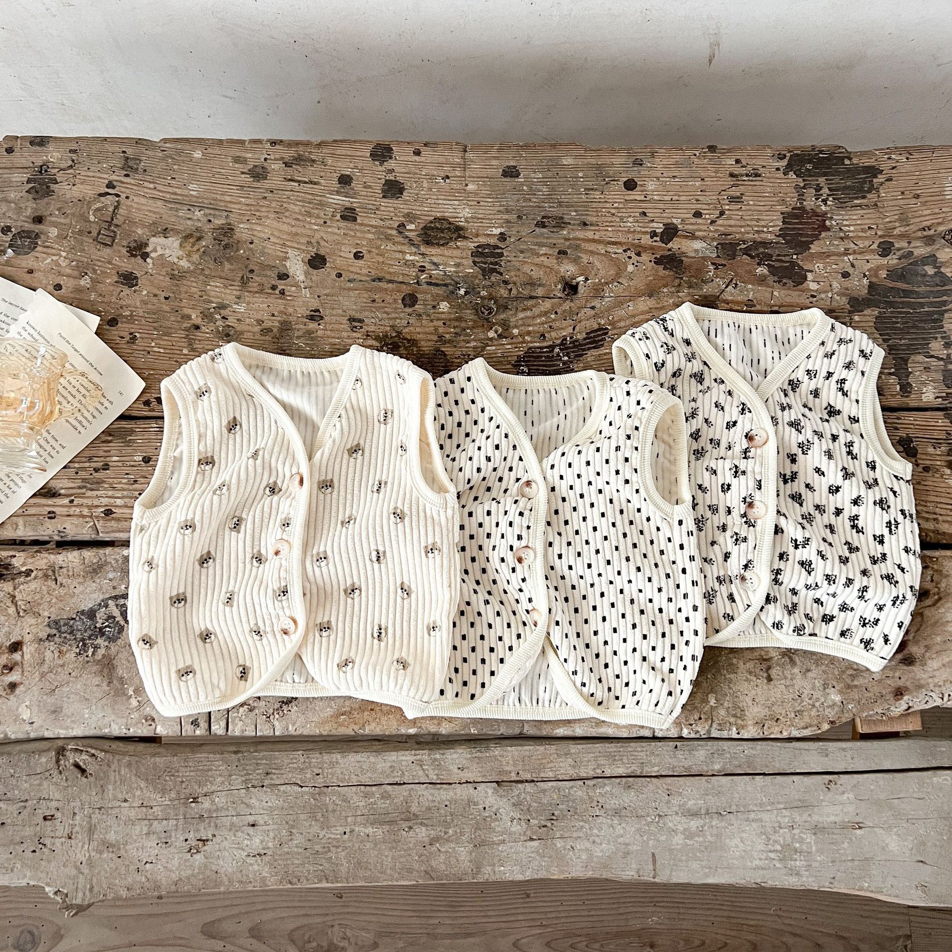 Otoño ins2023 estilo coreano todo partido pit PANA cardigan chaleco PANA impreso cardigan para niños y niñas