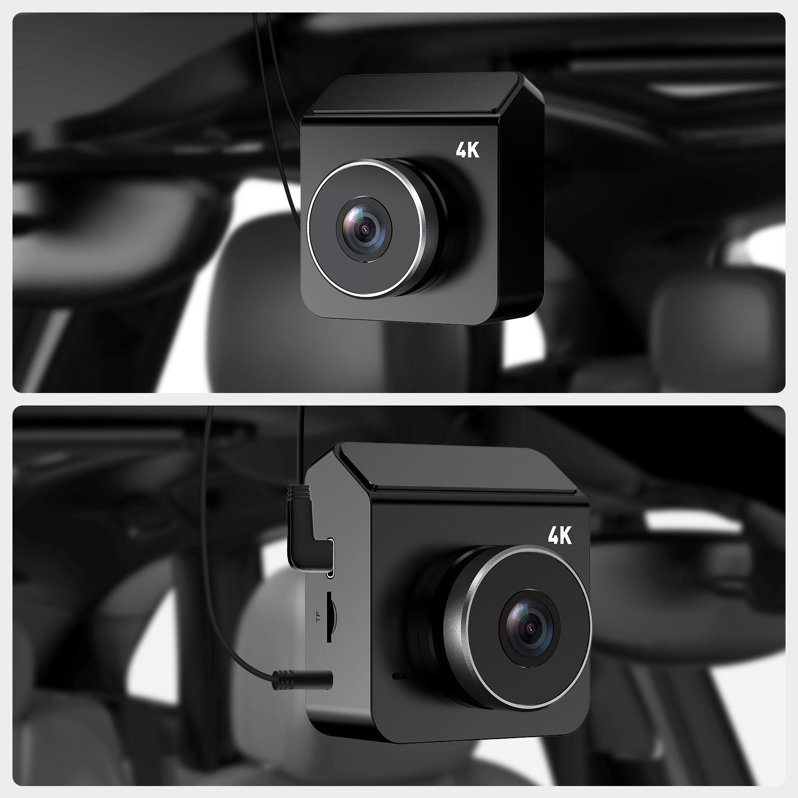 V63 4K+1080P Front and Rear Dual Recording Dash Cam GPS Parking Monitor