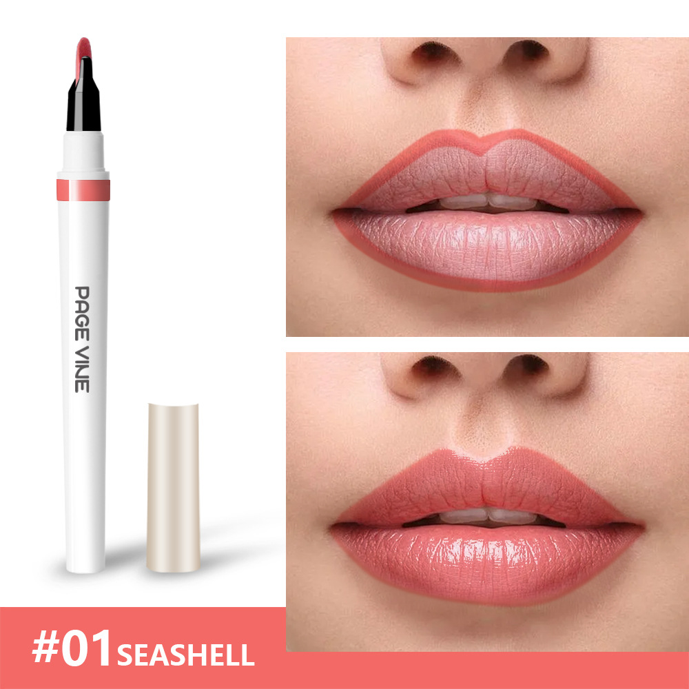 Lípido labial de maquillaje transfronterizo 2 - en - 1 lipstick impermeable y duradero, lipstick líquido de lipstick