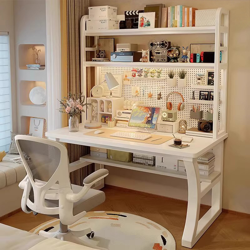 Mesa de computadora de madera maciza escritorio agujero tablero de escritorio estante de escritorio en una mesa de dormitorio mesa de estudio de estudiantes en casa