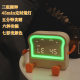 Cartoon toast bread pvc fun alarm clock colorful night light kitchen timer mobile phone stand charging clock