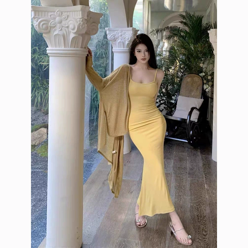 Летнее платье-жилет 2025 года, женское, утягивающее талию, элегантное, без рукавов, с бретелями, в стиле «чистая страсть».