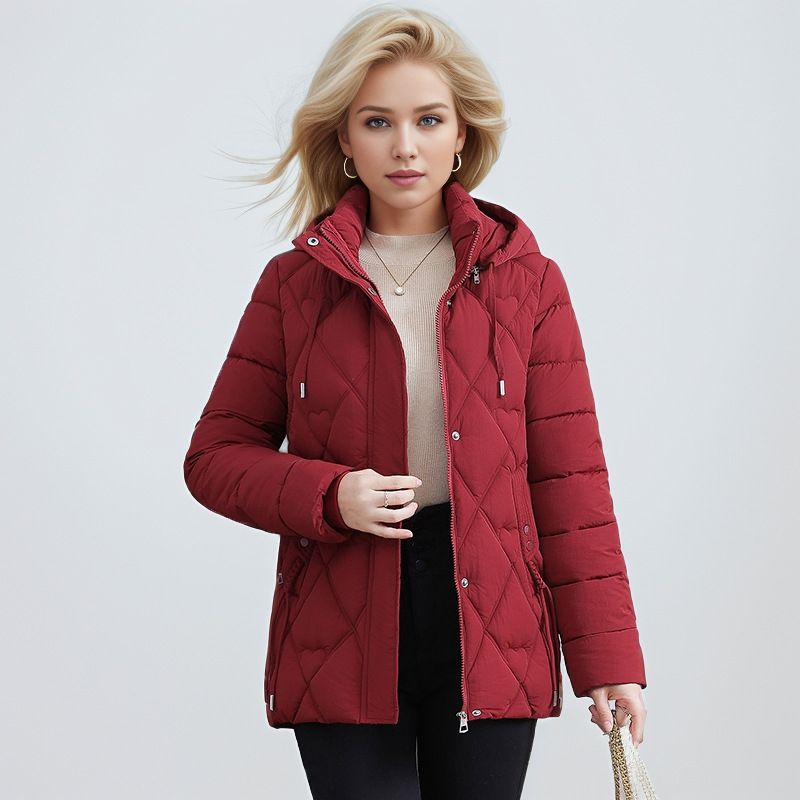 Women's Clothing Large size hooded winter mother's new fashion cotton coat warm middle aged slim short Warm jacket cotton coat_voghion.com