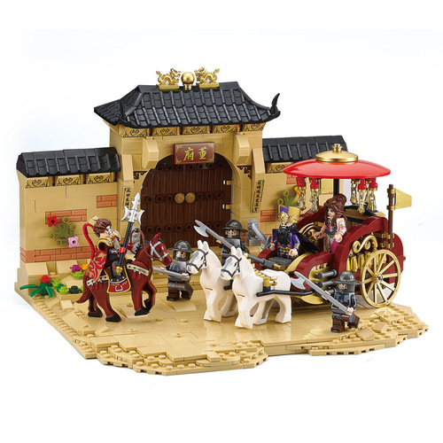 Diku Three Kingdoms Xiaoxia 20504 building blocks Lu Bu stabs Dong Zhuo empty city Ji Guochao ancient style construction field assembly toys