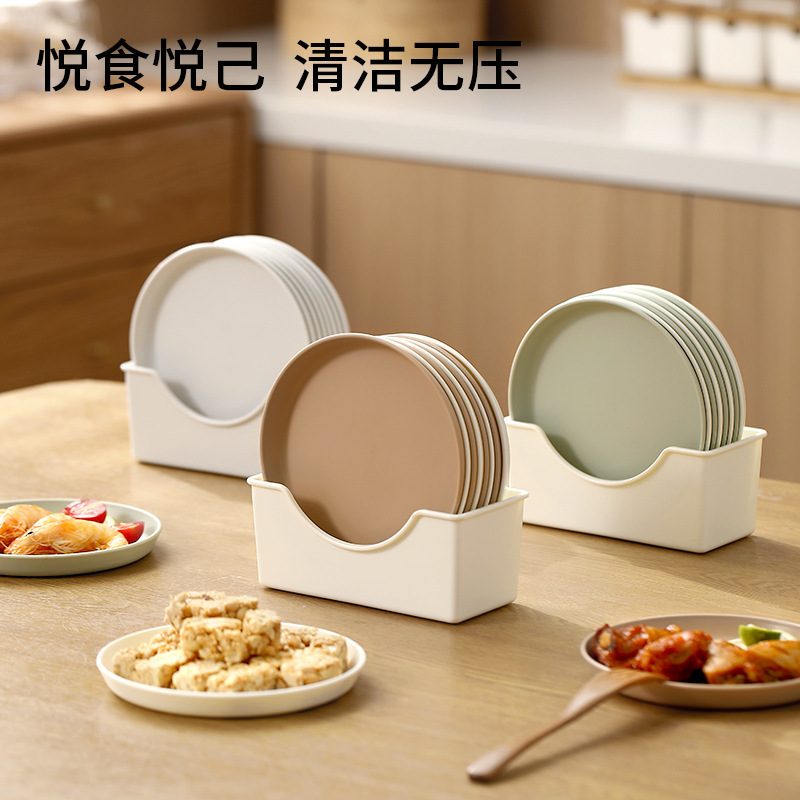 Fasola Bone Spit Plate Household Food-Grade Plastic Table Garbage Plate Japanese-Style Multi-Functional Fruit Snack Plate