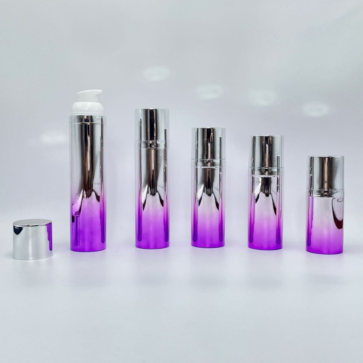 100ml-30ml多容量规格渐变电镀眼霜面霜乳液精华按压分装瓶真空瓶