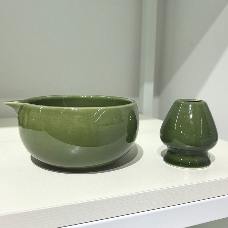 口付き抹茶ボウル、陶器製日本抹茶ボウル、抹茶ツール、茶筅、宋代茶セット、大腹ボウル|undefined