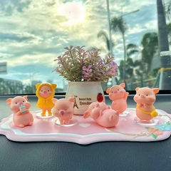 Creative car ornaments car center console figure piggy new office desktop car interior decoration supplies