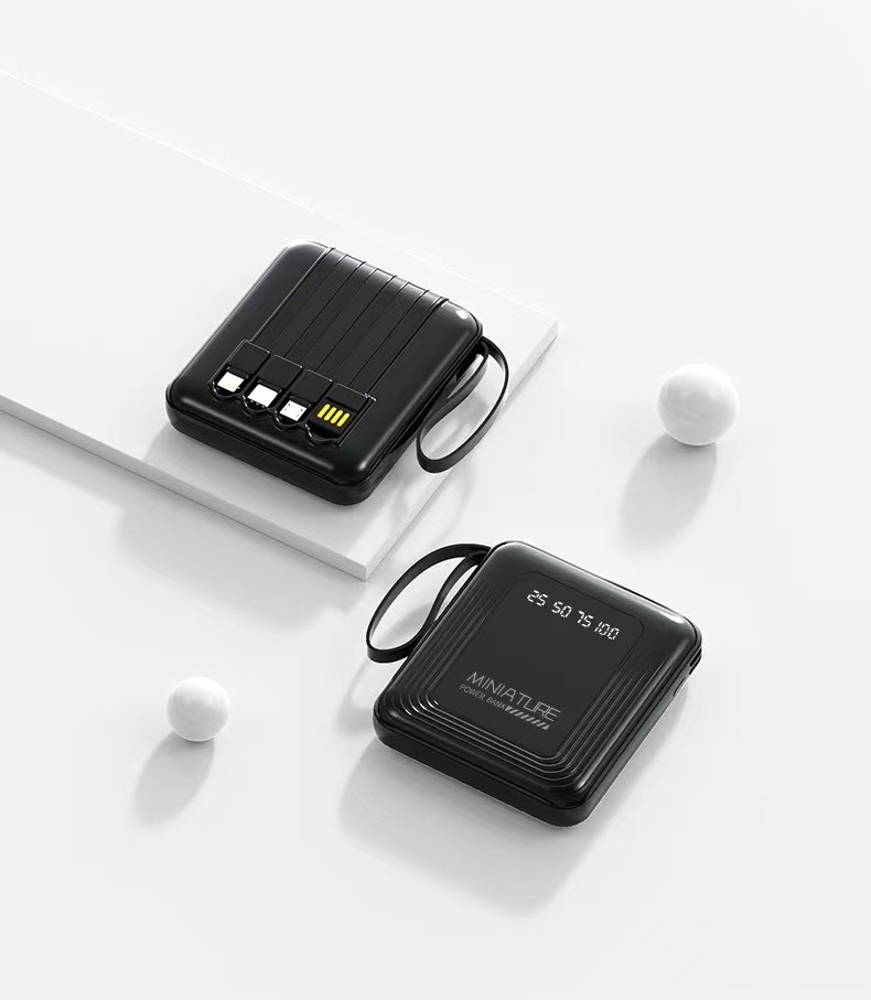 Fuente de fábrica nuevo banco de energía portátil con cable propio banco de energía de gran capacidad banco de energía móvil compacto