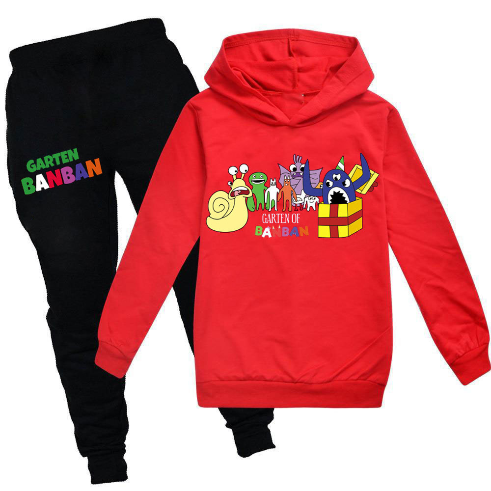 Garten of Ban osztályú kerti fiús és lányos kapucnis pulóver + hétköznapi nadrág szett gyári áruk_voghion.com