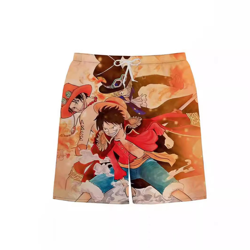 New European and American Cross-Border Cos Japanese Anime One Piece Character Series Breathable Men's Shorts Beach Pants New European and American Cross-Border Cos Japanese Anime One Piece Character Series Breathable Men's Shorts Beach Pants