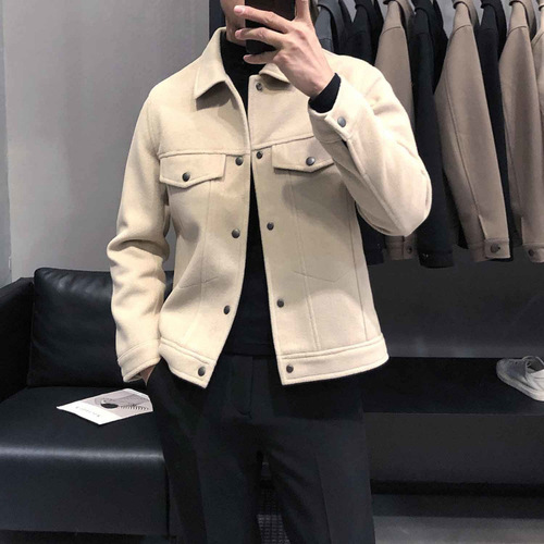 Korean-style Men's Jacket, Slim-Fit Outerwear for Fall/Winter 2025 – Thickened Workwear Casual Men's Top