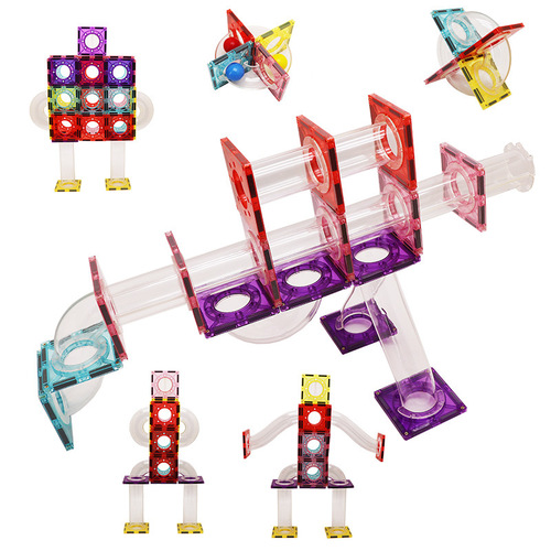 Wellbbplay Wei Aibei transparent track colorful rolling ball pipe building blocks Australia's best-selling magnetic piece puzzle