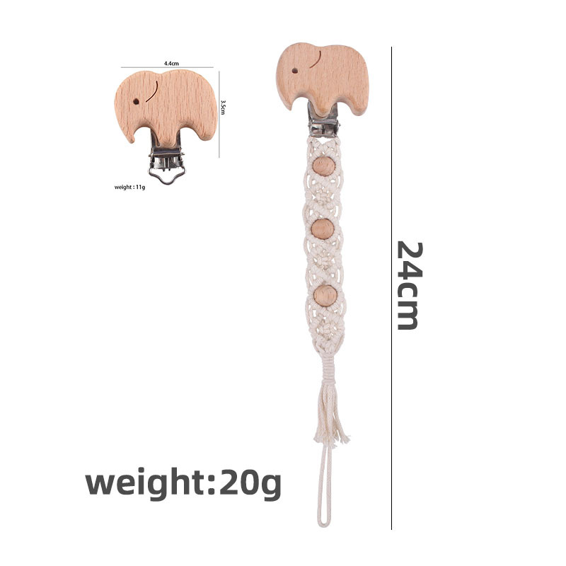 Bebé creativo haya animal chupete clip juguete mordedor chupete cadena nuevo bebé tejido a mano chupete cuerda