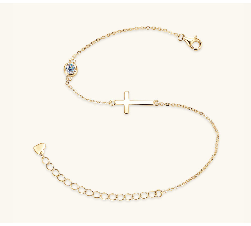 十字架莫桑钻石手链手串