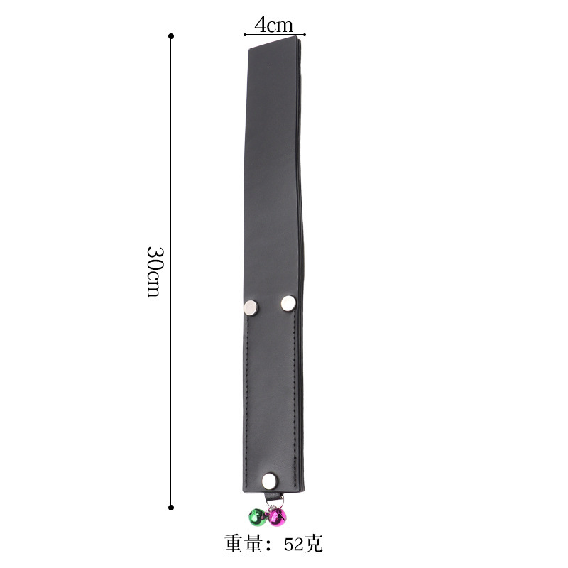 Leather Spanking Paddle with Rivets, Long Handle, Adult Sensory Play Tool — detail image 19