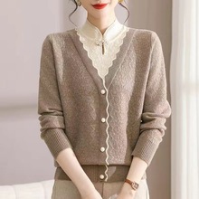 秋季加厚妈妈羊毛衫洋气复古女款毛衣中老年针织小衫气质婆婆衣服