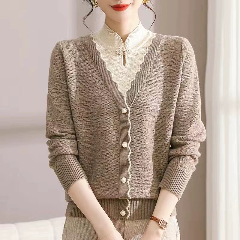 Осенняя толстая мама шерстяной свитер ретро женский свитер