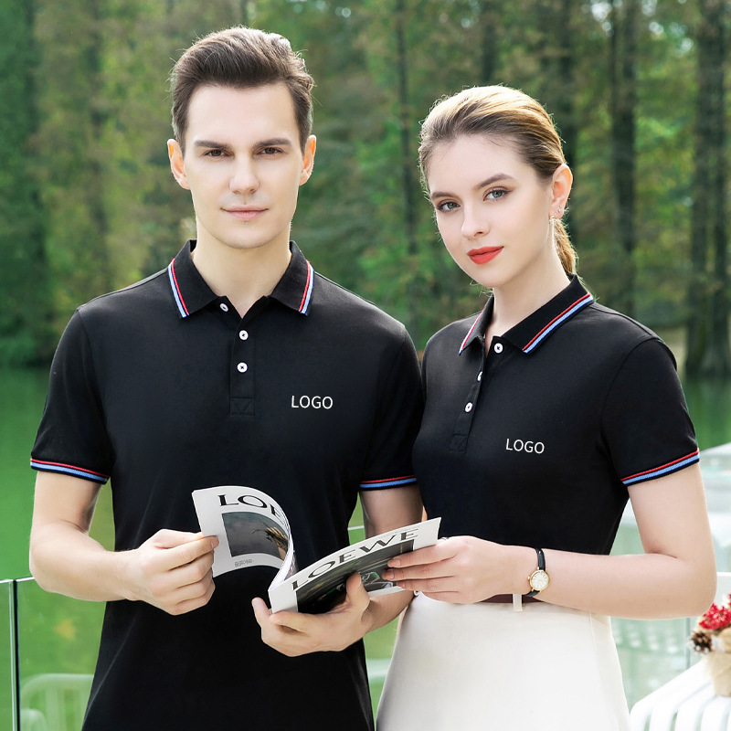 Summer long-staple cotton advertising shirt customized work clothes cultural work clothes printed logo milk tea shop promotional polo shirt customized Summer long-staple cotton advertising shirt customized work clothes cultural work clothes printed logo milk tea shop promotional polo shirt customized