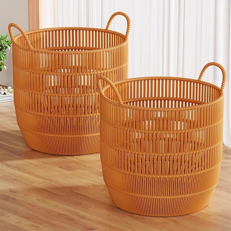 Rattan Dirty Clothes Basket Household Dirty Clothes Storage Basket High-Looking Bedroom Bedside Dirty Clothes Basket Large Capacity Laundry Basket