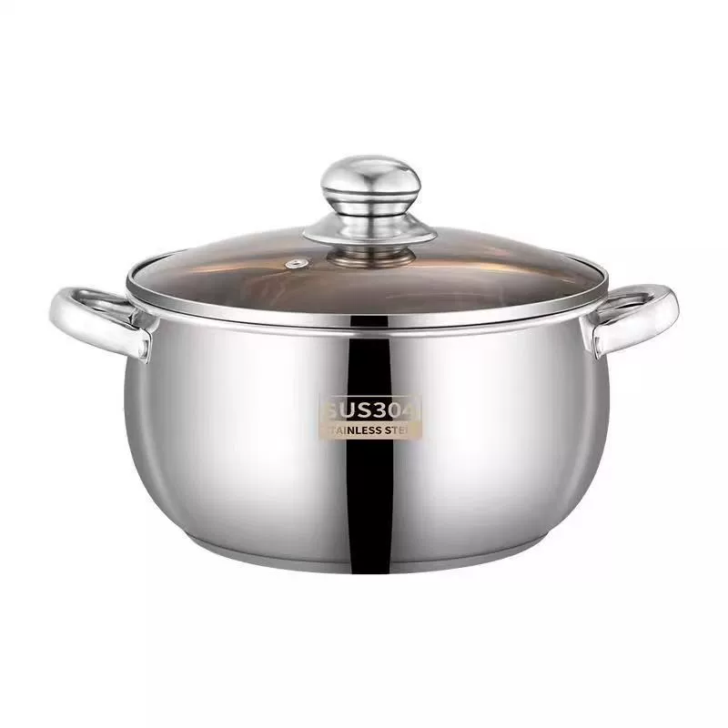 [Доуин Explosion] 304 нержавеющая сталь Apple Soup Pot 24 см, толстый большой пузо Stockpot -