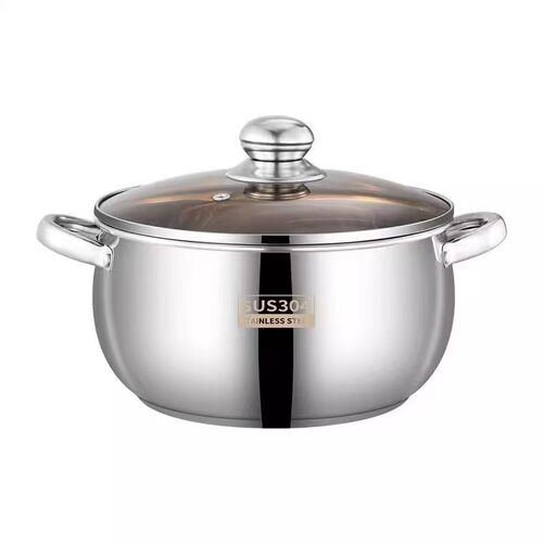 【】304 Thickened and Taller 24cm Stainless Steel Apple Soup Pot, Large Belly Pot, Noodle Pot
