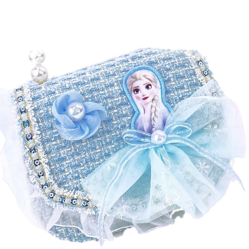 Bolso Infantil de la Princesa Elsa de Frozen, Bolso de Estilo Chanel para Niñas, Bolso Bandolera para Niñas Pequeñas