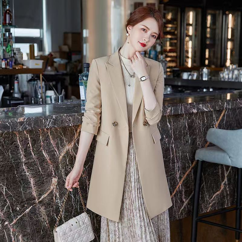 Women's Blazer 2026 New Spring and Autumn Fashion Elegant Coat Korean Style Mid-Length Casual Suit Trench Coat