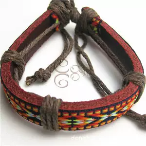 Cowhide Bracelet Jewelry Popular Jewelry Vintage Hand Rope Lace Handmade Embroidery Bracelet Yunnan Ethnic Style Bracelet