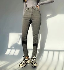 辣妹秋冬加厚加絨彈力牛仔褲高彈力修身小腳褲鉛筆褲女長褲