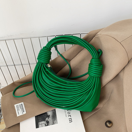 Cross-border personalized ramen knotted bag for women  spring new shoulder bag hand-woven noodles hand bag for women