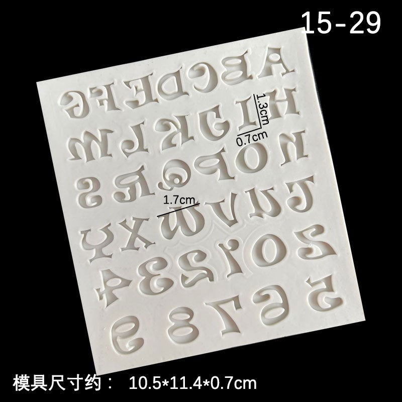 Número de letra molde de silicona cristal epoxi mayúscula llavero colgante arcilla decorativa molde de silicona