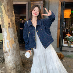 实拍时尚减龄碎花牛仔外套女2025春秋季新款宽松显瘦休闲短款上衣