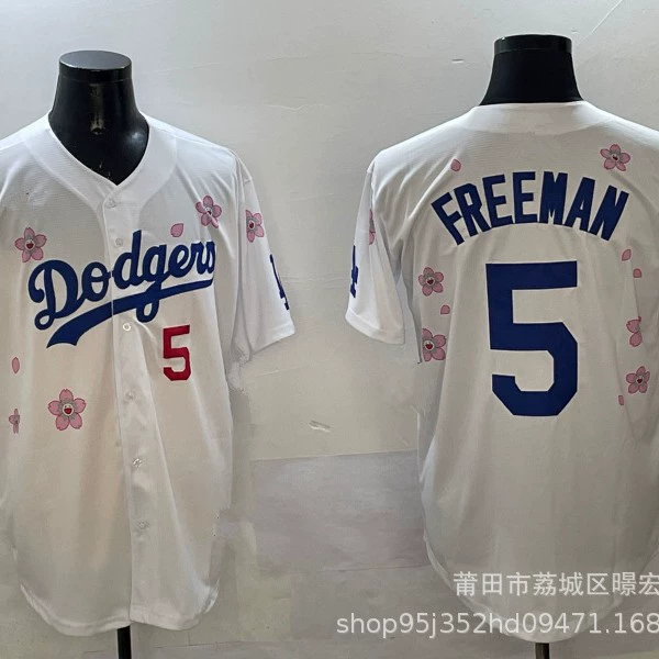 Новый бейсбольный костюм, вышивка "Los Angeles Dodgers" (сакура), лига бейсбола