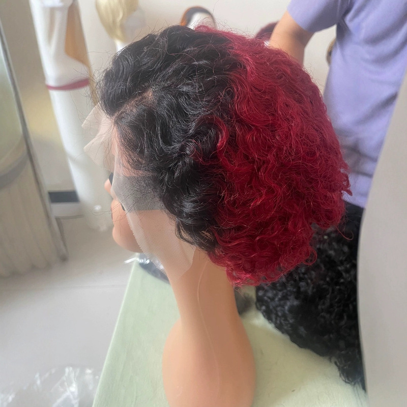 Xuchang Human Hair Wig Wholesale 13X4 Lace Wig Pixie Curly Wig Pixie Short Curly Hair