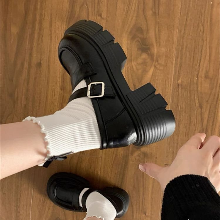 Retro Chunky Heel Thick-Soled Women's Leather Shoes 2026 Spring New Japanese JK Style British College Style Mary Jane Shoes Retro Chunky Heel Thick-Soled Women's Leather Shoes 2026 Spring New Japanese JK Style British College Style Mary Jane Shoes