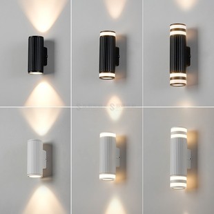 Triac Controlled Silicon Light Luxury Acrylic Wall Lamp Simple Modern White Double-Headed Cylindrical Living Room Bedroom Bedside Corridor