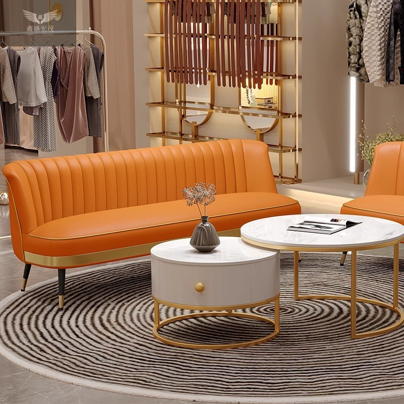 Sofá pequeño lujoso nórdico minimalista tienda de ropa de dormitorio red red doble sofá de tres personas salón salón sala de espera silla