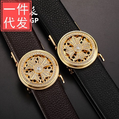 Shilaiyunzhuan Belt Young men Trend The first layer cowhide automatic business affairs personality Trousers waist Belt buckle