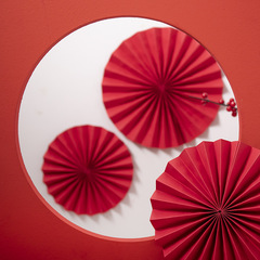 New Year Spring Dragon Year Fortune Character Folding Fan, Fortune Fan New Year Decorative Accessories, Wedding Happy Supplies Wholesale