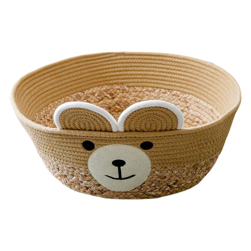 Nido de gato de ratán verano lindo pequeño Panda hamaca verano fresco nido estera hecha a mano paja tejida mascota gato nido