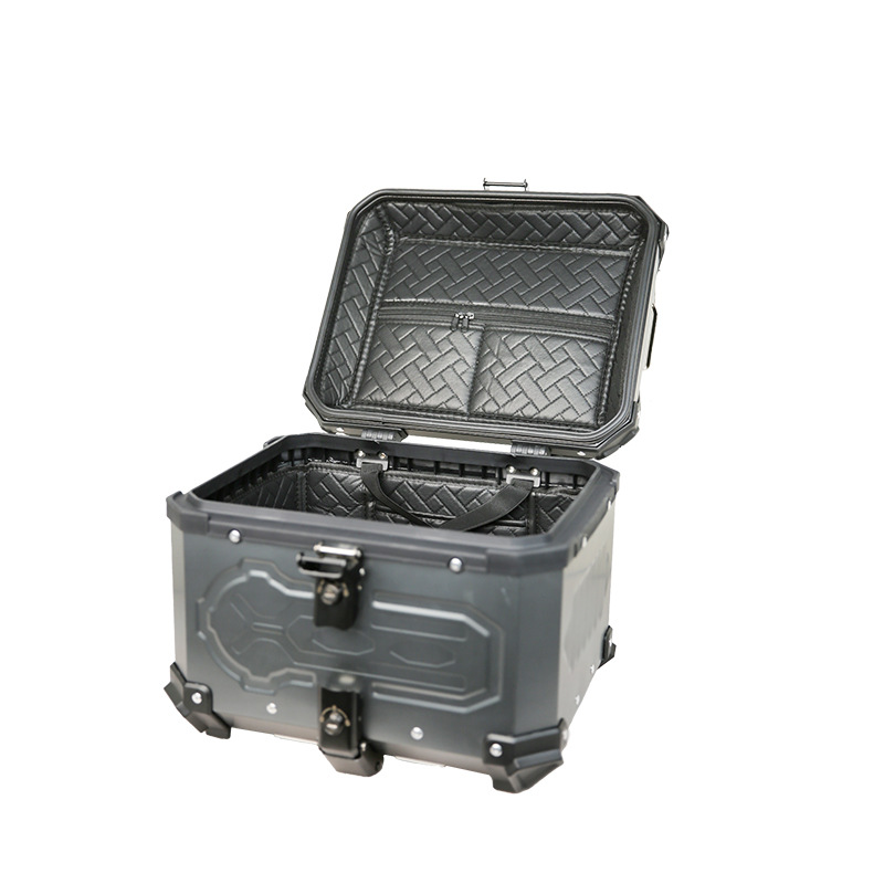 Caja trasera de motocicleta de almacenamiento de gran capacidad, baúl de scooter, maleta de vehículo eléctrico, caja trasera de aleación de aluminio universal