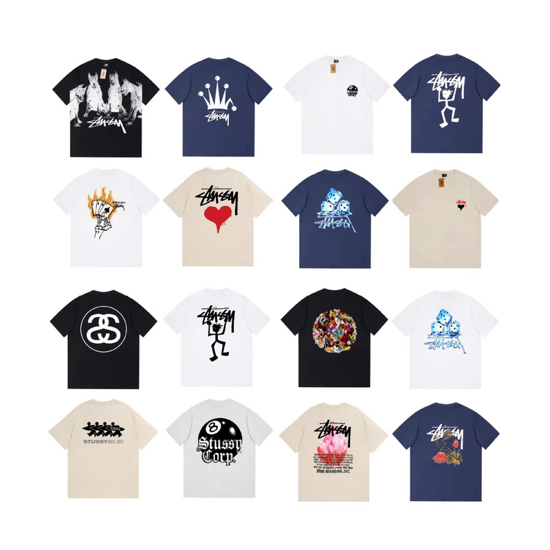 Stussy Export-Quality 2025 New Model Cute Short-Sleeve Men's T-Shirt, 270g Heavyweight High-Quality Men's T-Shirt