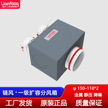 链风扩容箱150分2路110家用新风系统管道配件分风器稳压降噪